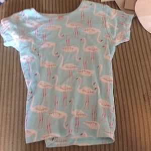 Blue flamingo pajama shirt